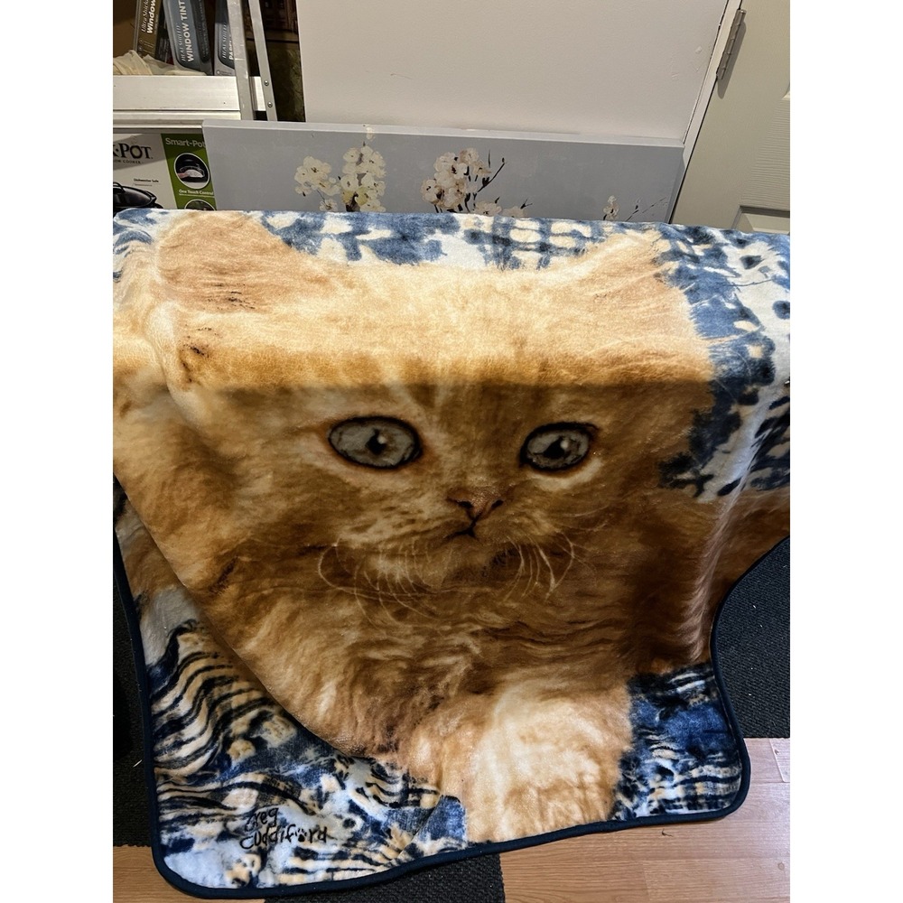 Northwest Co. Greg Cuddiford Kitten On A Quilt Cat Plush Throw Fleece Blanket